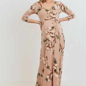 Blush floral maternity/nursing dress